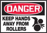 KEEP HANDS AWAY FROM ROLLERS (W/GRAPHIC)
