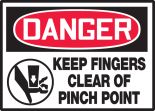 KEEP FINGERS CLEAR OF PINCH POINT (W/GRAPHIC)