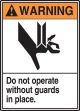 DO NOT OPERATE WITHOUT GUARDS IN PLACE (W/GRAPHIC)