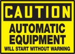 AUTOMATIC EQUIPMENT WILL START WITHOUT WARNING