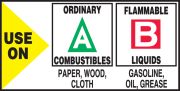 USE ON ORDINARY COMBUSTIBLES PAPER, WOOD, CLOTH FLAMMABLE LIQUIDS GASOLINE, OIL, GREASE (W/GRAPHIC)