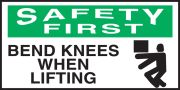 BEND KNEES WHEN LIFTING (W/GRAPHIC)