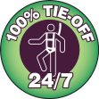 OSHA Danger Safety Sign: 100% TIE-OFF 24/7