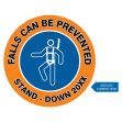 Hard Hat Sticker: Falls Can Be Prevented - Stand-Down