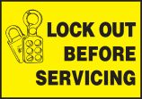 LOCKOUT BEFORE SERVICING (W/GRAPHIC)