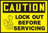 LOCKOUT BEFORE SERVICING (W/GRAPHIC)