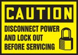 DISCONNECT POWER AND LOCK OUT BEFORE SERVICING (W/GRAPHIC)