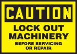 LOCK OUT MACHINERY BEFORE SERVICING OR REPAIR