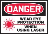 WEAR EYE PROTECTION WHEN USING LASER (W/GRAPHIC)