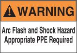 WARNING! ARC FLASH AND SHOCK HAZARD APPROPRIATE PPE REQUIRED