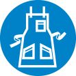 ISO safety labels wear apron