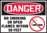 NO SMOKING OR OPEN FLAMES WITHIN 50 FEET (W/GRAPHIC)