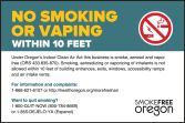 Oregon State Safety Sign: No Smoking Or Vaping Within 10 Feet