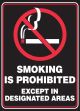 SMOKING IS PROHIBITED EXCEPT IN DESIGNATED AREAS (W/GRAPHIC)