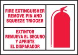 FIRE EXTINGUISHER REMOVE PIN AND SQUEEZE TRIGGER (W/GRAPHIC) (BILINGUAL)