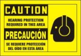 HEARING PROTECTION REQUIRED IN THIS AREA (W/GRAPHIC) (BILINGUAL)