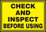CHECK AND INSPECT BEFORE USING
