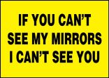 IF YOU CAN'T SEE MY MIRRORS I CAN'T SEE YOU