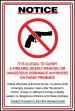 OHIO CONCEALED CARRY LAW - IT IS ILLEGAL TO CARRY A FIREARM, DEADLY WEAPON OR DANGEREROUS ORDNANCE ANYWHERE ON THESE PREMISES ... (W/GRAPHIC)