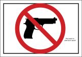 Safety Sign, Legend: (NO GUN IMAGE) PURSUANT TO 430 ILCS 66/65