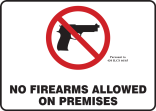 (NO GUN IMAGE) NO FIREARMS ALLOWED ON PREMISES PURSUANT TO 430 ILCS 66/65