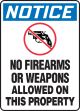 No Firearms Or Weapons Allowed On This Property (w/Graphic)