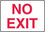 Safety Sign, Legend: NO EXIT