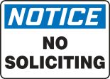 OSHA Notice Safety Sign: No Soliciting