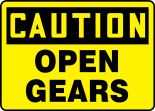 CAUTION OPEN GEARS