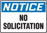 NOTICE NO SOLICITATION