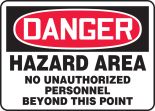 HAZARD AREA NO UNAUTHORIZED PERSONNEL BEYOND THIS POINT
