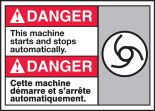 DANGER THIS MACHINE STARTS AND STOPS AUTOMATICALLY (W/GRAPHIC)