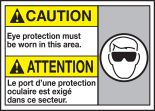 CAUTION EYE PROTECTION MUST BE WORN IN THIS AREA (W/GRAPHIC)
