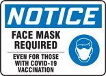 Notice Face Mask Required Even For Those With COVID-19 Vaccination