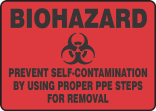 BIOHAZARD PREVENT SELF-CONTAMINATION BY USING PROPER PPE STEPS FOR REMOVAL