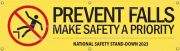 Motivational Banner: Prevent Falls - Make Safety A Priority (National Safety Stand-Down - Yellow)