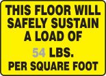 THIS FLOOR WILL SAFELY SUSTAIN A LOAD OF ___ LBS. PER SQUARE FOOT