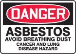 ASBESTOS AVOID BREATHING DUST CANCER AND LUNG DISEASE HAZARD