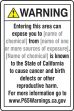 Semi-Custom Prop 65 Environmental Exposure Safety Sign: Cancer And Reproductive Harm