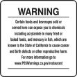 Prop 65 Food and Beverage Exposure Warnings for Restaurants Safety Sign: Cancer