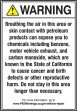 ANSI Warning Safety Sign: Breathing The Air In This Area Or Skin Contact With Petroleum Products Can Expose You To Chemicals Including Benzene...