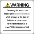 Semi-Custom Prop 65 Food Exposure Safety Sign: Cancer