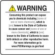 Semi-Custom Prop 65 Food Exposure Safety Sign: Reproductive Harm