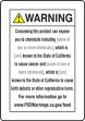 Semi-Custom Prop 65 Food Exposure Safety Sign: Reproductive Harm