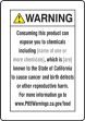 Semi-Custom Prop 65 Food Exposure Safety Sign: Cancer And Reproductive Harm
