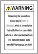Semi-Custom Prop 65 Food Exposure Safety Sign: Reproductive Harm