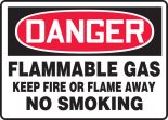 FLAMMABLE GAS KEEP FIRE OR FLAME AWAY NO SMOKING