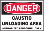 CAUSTIC UNLOADING AREA AUTHORIZED PERSONNEL ONLY