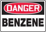 Safety Sign, Header: DANGER, Legend: BENZENE