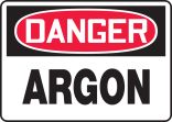 Safety Sign, Header: DANGER, Legend: DANGER ARGON